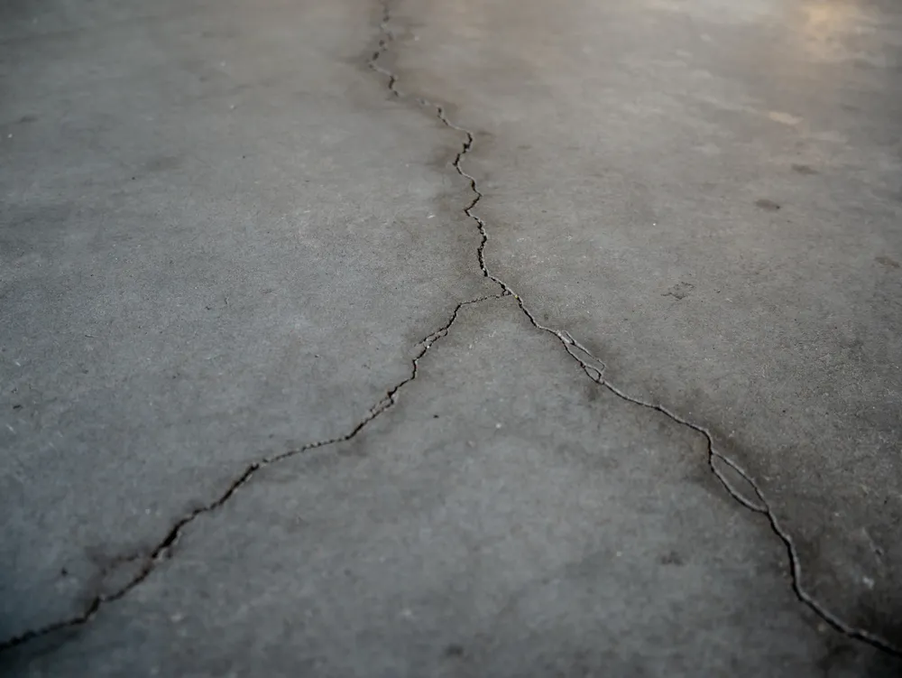 Crack in cement garage floor